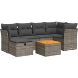 Maison Chic Seti vrtnega pohištva - Vrtna garnitura - Vrtni pohištvo set 7-delna z blazinami siv poli ratan, (21801242) | Shoptok.si