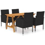  5-dijelni vrtni blagovaonski set crni | shoptok.hr