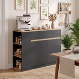  Komoda bife veliki pretinac za ormar polica na 3 razine ladica crna 110 x 29 5 x 82 cm | shoptok.hr
