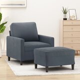  The Living Store Fotelj s stolčkom za noge temno siv 60 cm žamet - Kavč S Stolčkom Za Noge, (21485077) Cene