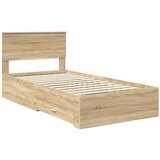 Krevetna konstrukcija s ladicama Hrast sonoma 100 x 200 cm | Eponuda.com