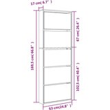 Ormarić za cipele s ogledalom i 5 razina sivi 63x17x169 5 cm | shoptok.hr
