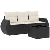 Maison Chic Seti vrtnega pohištva - Vrtna garnitura - Vrtni pohištvo set 4-delna z blazinami črna poli ratan, (21811006) | Shoptok.si