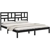  Posteljni okvir črn iz trdnega lesa 200x200 cm, (20647790) | Shoptok.si