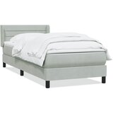 Maison Chic Box spring postelja - Vzmetna postelja z vzmetnico svetlo siva 80x220 cm žamet SL25176, (21890092) Cene
