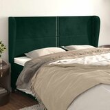  Uzglavlje s ušima tamnozeleno 203x23x118/128 cm baršunasto | shoptok.hr