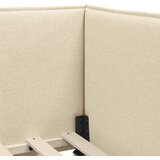  Kutni okvir kreveta s uzglavljem Krema 80 x 200 cm tkanina | shoptok.hr