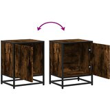 vidaXL Nočna omarica 2 kosa dimljen hrast 40x31x50 cm inž. les/kovina | Shoptok.si