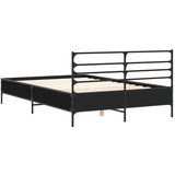  Okvir kreveta crni 140 x 200 cm od konstruiranog drva i metala | shoptok.hr
