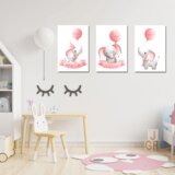  Set slika za dječju sobu – Unikatni motivi sa slonićima za slatke snove | shoptok.hr