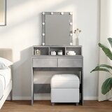  The Living Store Toaletna mizica z LED lučkami betonsko siva 80x41x144,5 cm - Toaletna Mizica, (21497282) Cene