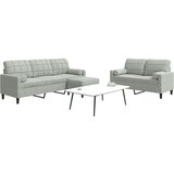  3-dijelni set sofa s jastucima svjetlosivi baršunasti | shoptok.hr