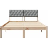  Okvir kreveta s uzglavljem Smeđa i svijetlo siva 120 x 200 cm | shoptok.hr