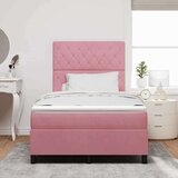  Postelja z vzmetnico z vzmetnico Roza 120 x 190 cm Žamet, (5000127110) | Shoptok.si