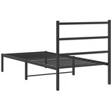  Metalni okvir za krevet s uzglavljem crni 90x190 cm | shoptok.hr
