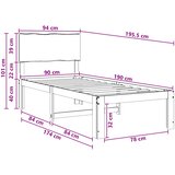  Krevet s uzglavljem ROSTOCK Bijela 90 x 190 cm | shoptok.hr