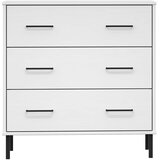  Komoda s 3 ladice bijela 77x40x79,5 cm od masivnog drva OSLO | shoptok.hr
