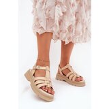 Boto Eco Leather Women's Sandals On Platform Beige Nendales | shoptok.hr
