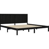  Okvir za krevet od masivne borovine crni 200 x 200 cm | shoptok.hr
