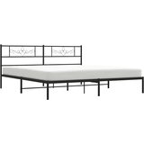  Metalni okvir za krevet s uzglavljem crni 193x203 cm | shoptok.hr