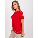 Fashion Hunters Red casual blouse with short sleeves Cene