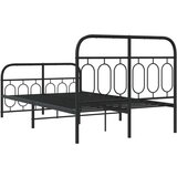 vidaXL Kovinski posteljni okvir z vzglavjem in vznožjem črn 120x190 cm | Shoptok.si