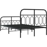 vidaXL metalni okvir kreveta uzglavlje i podnožje crni 120x190 cm | shoptok.hr