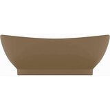  Razkošen umivalnik ovalen mat krem 58,5x39 cm keramika, (21409384) | Shoptok.si
