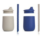 Liewood 2 dijelni set bočica sa slamkom ellis mist/surf blue mix | shoptok.hr