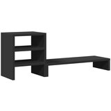 vidaXL Stojalo za monitor z organizatorjem črna inženirski les | Shoptok.si