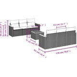  7-dijelni set vrtnih sofa od poliratana s jastucima crni | shoptok.hr