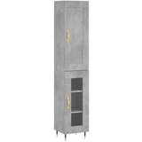 Maison Chic Visoka omara - Komoda - Predalnik betonsko siva 34,5x34x180 cm inženirski les, (21722597) | Shoptok.si