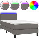  Box spring s madracem LED sivi 100x200cm od umjetne kože | shoptok.hr