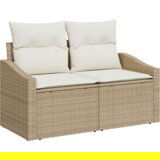 vidaXL 8-delni vrtni sofa set z blazinami bež poli ratan akacija, 2-sedežna vrtna sofa z blazinami bež poli ratan, 3-delni vrtni jedilni set z blazinami bež poli ratan akacija | Shoptok.si