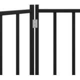  Vrata za pse sklopiva 3 panela crna 150 cm od masivna jelovina | shoptok.hr