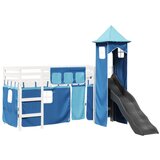 vidaXL Otroški pograd s stolpom moder 90x200 cm trdna borovina, (21320974) | Shoptok.si