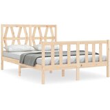 Maison Chic Posteljni Okvir - Dvoposteljna postelja brez vzmetnice 140x190 cm trdna borovina, (22081793) | Shoptok.si