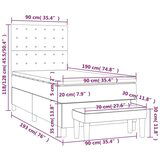 Box spring krevet s madracem svjetlosivi 90x190 cm baršunasti | shoptok.hr