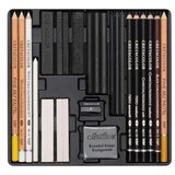  Umjetnički kpl Cretacolor wolf paket 25 kom u metalnoj kutiji (bijele pastele, art pastel, nero štapići, ugljen, pribor) | Shoptok.si