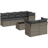 Maison Chic Seti vrtnega pohištva - Vrtna garnitura - Vrtni pohištvo set 8-delna z blazinami siv poli ratan, (21799156) | Shoptok.si