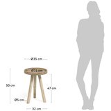 Kave Home Okrogla stranska mizica iz masivnega tika ø 35 cm Glenda – | Shoptok.si