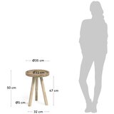 Kave Home Okrugao pomoćni stol od masivne tikovine ø 35 cm Glenda – | shoptok.hr