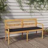  Klop Batavia z antracitno blazino 150 cm trdna tikovina, (20658117) | Shoptok.si