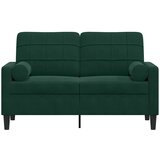 Dvosjed s ukrasnim jastucima tamnozeleni 120 cm baršunasti | shoptok.hr