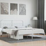 The Living Store Kovinski posteljni okvir z vzglavjem bel 183x213 cm - Posteljni Okvir, (21503663) | Shoptok.si