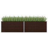 Povišena vrtna gredica smeđa 320 x 80 x 77 cm pocinčani čelik | shoptok.hr