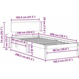  Krevetna konstrukcija Bijelo 100 x 200 cm Čvrsto borovo drvo | shoptok.hr