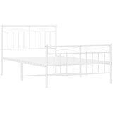  Metalni okvir kreveta uzglavlje i podnožje bijeli 100x200 cm | shoptok.hr