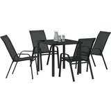  Vrtni set za objed 5 pcs Crna Textilene i čelik | shoptok.hr