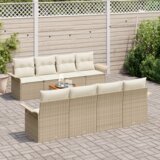 vidaXL set vrtnih kavčev 9 delni s blazinami bež poli ratan akacija | Shoptok.si
